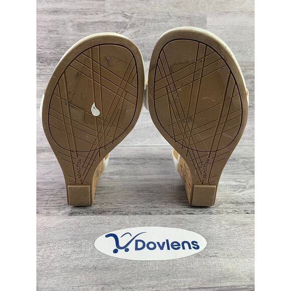 Kenneth Cole Reaction White Cork Wedge Sandals With Ankle Strap Womens Size 10M - Picture 5 of 5